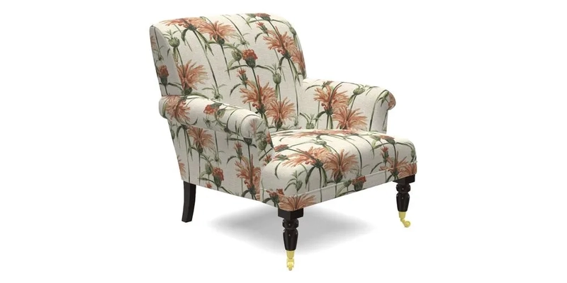 Midhurst Chair in Kirby Soho Burnt Orange & Mulberry Rustic Stripe Red Plum