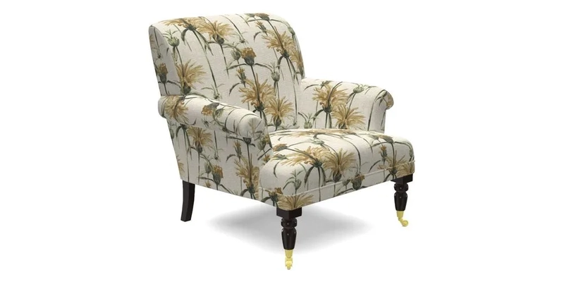 Midhurst Chair in Kirby Soho Burnt Orange & Mulberry Rustic Stripe Red Plum