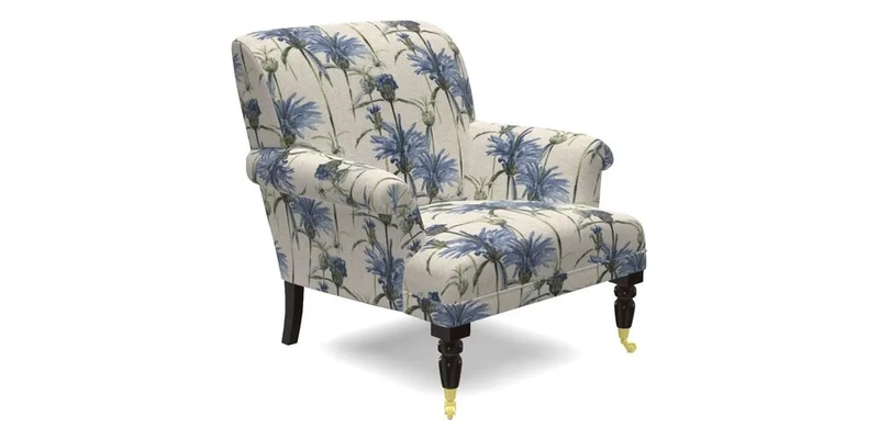 Midhurst Chair in Kirby Soho Burnt Orange & Mulberry Rustic Stripe Red Plum