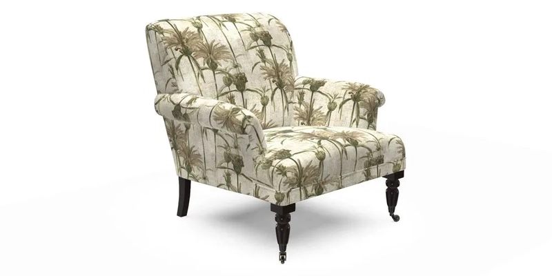 Midhurst Chair in Kirby Soho Burnt Orange & Mulberry Rustic Stripe Red Plum