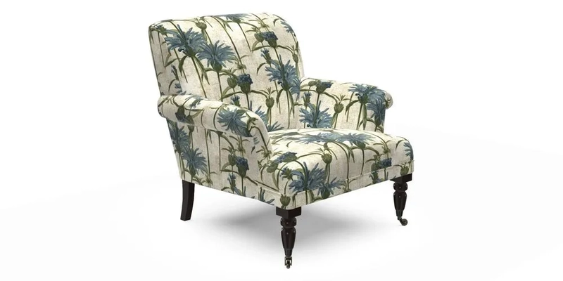 Midhurst Chair in Kirby Soho Burnt Orange & Mulberry Rustic Stripe Red Plum