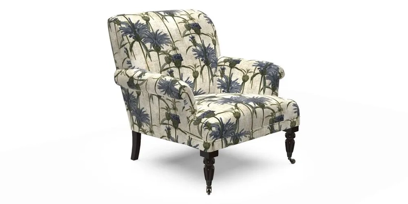 Midhurst Chair in Kirby Soho Burnt Orange & Mulberry Rustic Stripe Red Plum