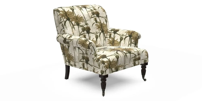 Midhurst Chair in Kirby Soho Burnt Orange & Mulberry Rustic Stripe Red Plum