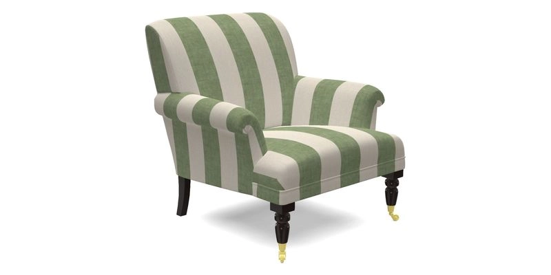 Midhurst Chair in Kirby Soho Burnt Orange & Mulberry Rustic Stripe Red Plum