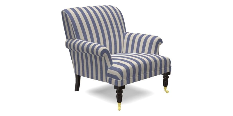 Midhurst Chair in Kirby Soho Burnt Orange & Mulberry Rustic Stripe Red Plum