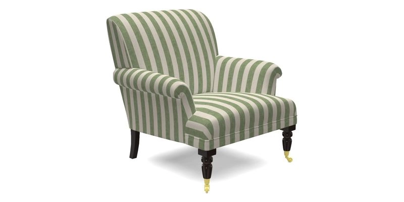 Midhurst Chair in Kirby Soho Burnt Orange & Mulberry Rustic Stripe Red Plum