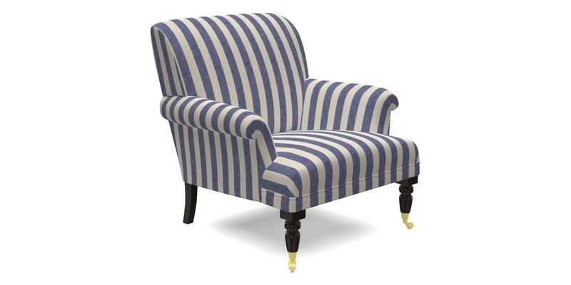 Midhurst Chair in Kirby Soho Burnt Orange & Mulberry Rustic Stripe Red Plum