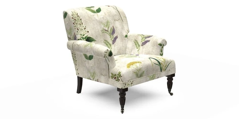 Midhurst Chair in Kirby Soho Burnt Orange & Mulberry Rustic Stripe Red Plum