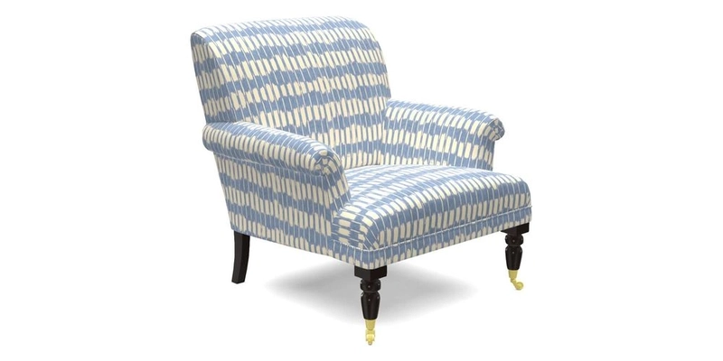 Midhurst Chair in Kirby Soho Burnt Orange & Mulberry Rustic Stripe Red Plum