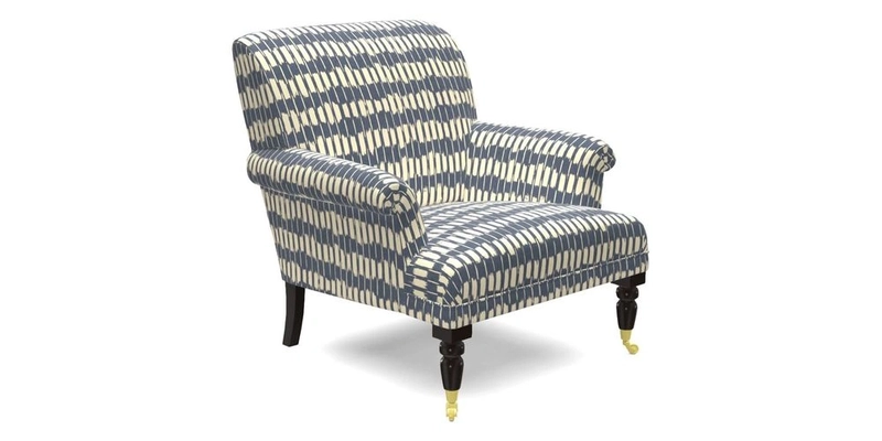 Midhurst Chair in Kirby Soho Burnt Orange & Mulberry Rustic Stripe Red Plum