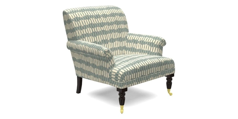 Midhurst Chair in Kirby Soho Burnt Orange & Mulberry Rustic Stripe Red Plum