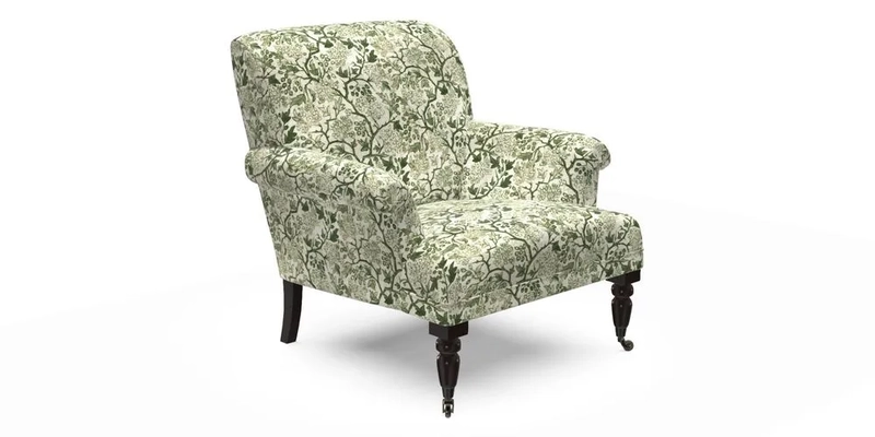 Midhurst Chair in Kirby Soho Burnt Orange & Mulberry Rustic Stripe Red Plum