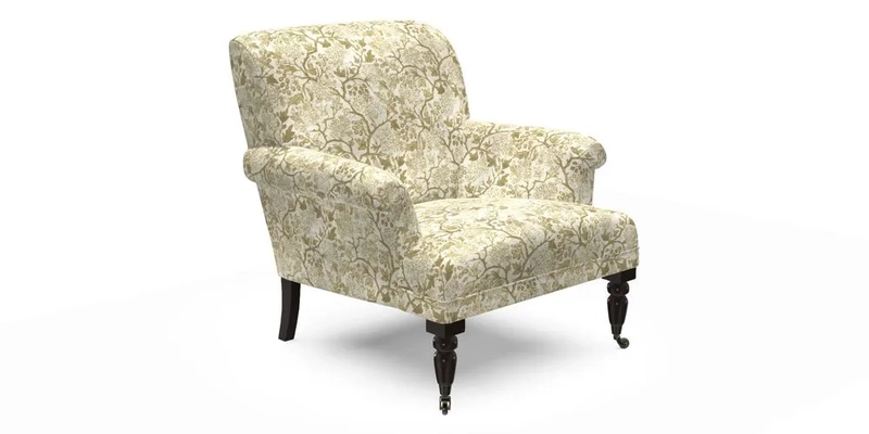 Midhurst Chair in Kirby Soho Burnt Orange & Mulberry Rustic Stripe Red Plum