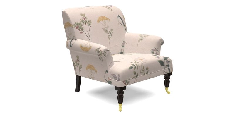 Midhurst Chair in Kirby Soho Burnt Orange & Mulberry Rustic Stripe Red Plum