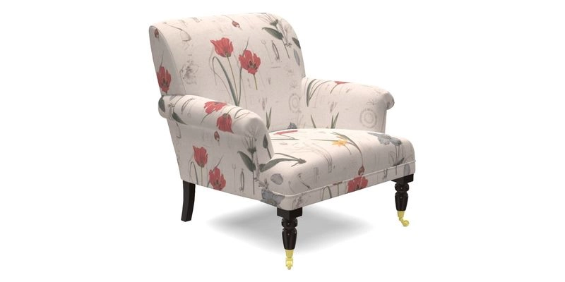 Midhurst Chair in Kirby Soho Burnt Orange & Mulberry Rustic Stripe Red Plum