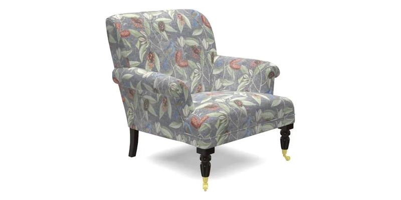 Midhurst Chair in Kirby Soho Burnt Orange & Mulberry Rustic Stripe Red Plum