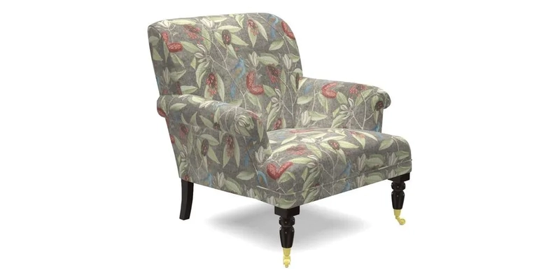 Midhurst Chair in Kirby Soho Burnt Orange & Mulberry Rustic Stripe Red Plum