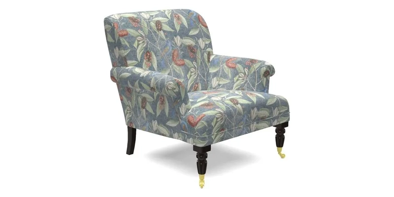 Midhurst Chair in Kirby Soho Burnt Orange & Mulberry Rustic Stripe Red Plum