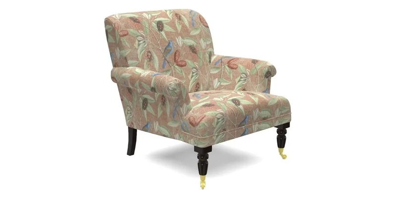 Midhurst Chair in Kirby Soho Burnt Orange & Mulberry Rustic Stripe Red Plum