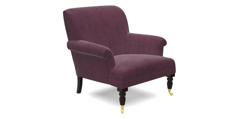 Midhurst Chair in Kirby Soho Burnt Orange & Mulberry Rustic Stripe Red Plum