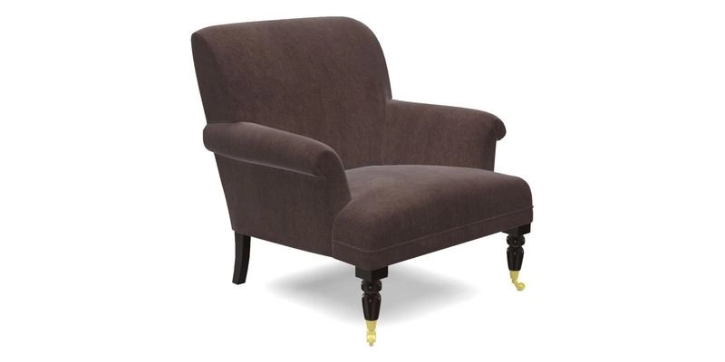 Midhurst Chair in Kirby Soho Burnt Orange & Mulberry Rustic Stripe Red Plum