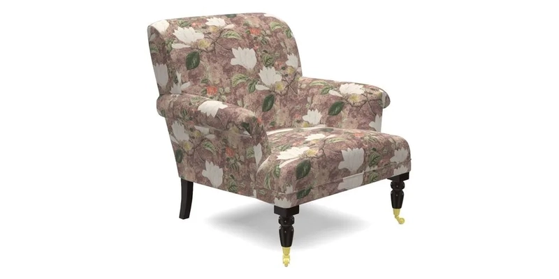 Midhurst Chair in Kirby Soho Burnt Orange & Mulberry Rustic Stripe Red Plum