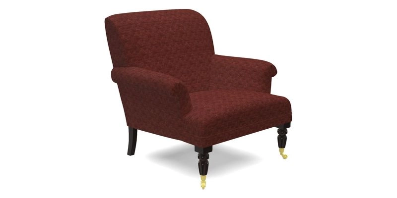Midhurst Chair in Kirby Soho Burnt Orange & Mulberry Rustic Stripe Red Plum