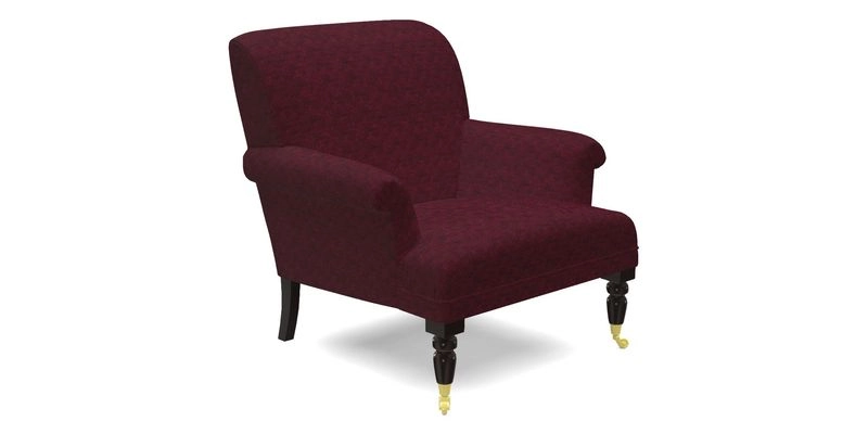 Midhurst Chair in Kirby Soho Burnt Orange & Mulberry Rustic Stripe Red Plum