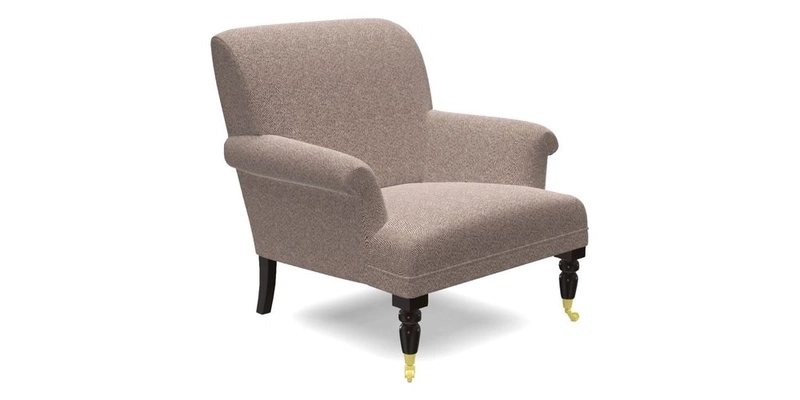 Midhurst Chair in Kirby Soho Burnt Orange & Mulberry Rustic Stripe Red Plum