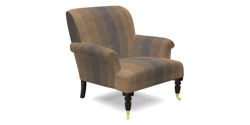 Midhurst Chair in Kirby Soho Burnt Orange & Mulberry Rustic Stripe Red Plum
