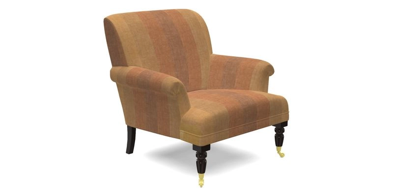 Midhurst Chair in Kirby Soho Burnt Orange & Mulberry Rustic Stripe Red Plum