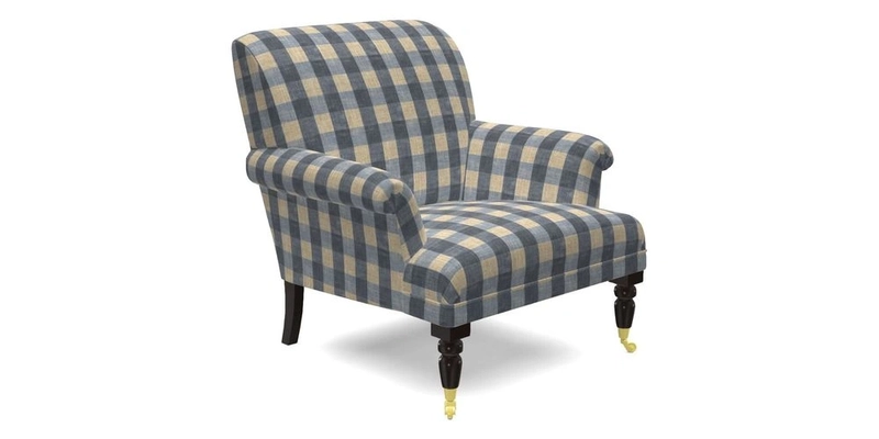 Midhurst Chair in Kirby Soho Burnt Orange & Mulberry Rustic Stripe Red Plum