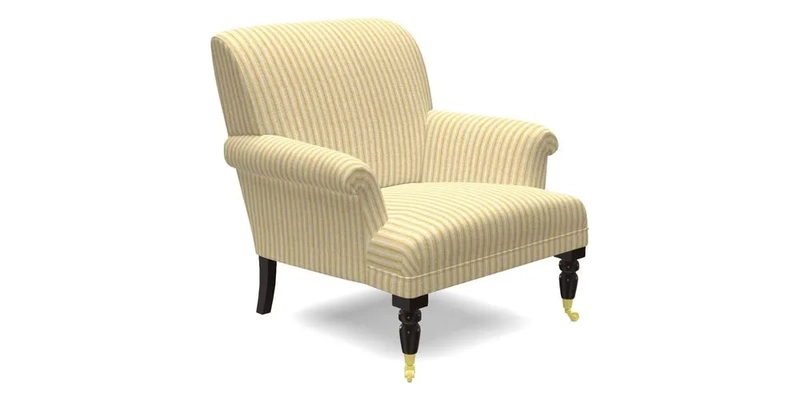 Midhurst Chair in Kirby Soho Burnt Orange & Mulberry Rustic Stripe Red Plum