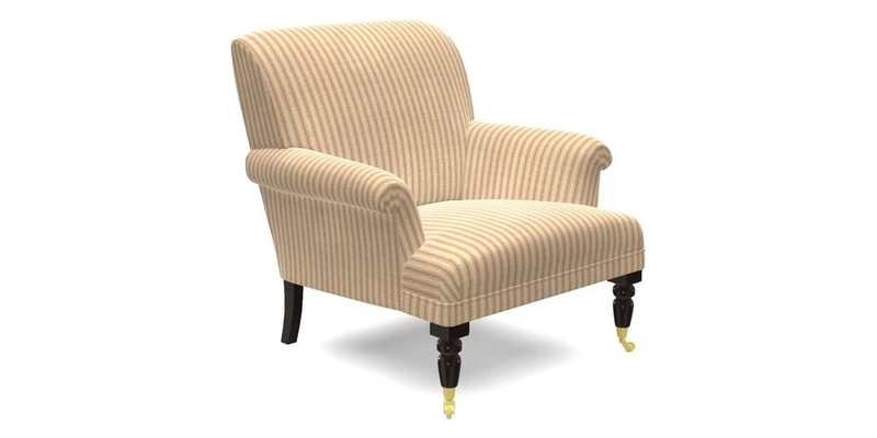 Midhurst Chair in Kirby Soho Burnt Orange & Mulberry Rustic Stripe Red Plum