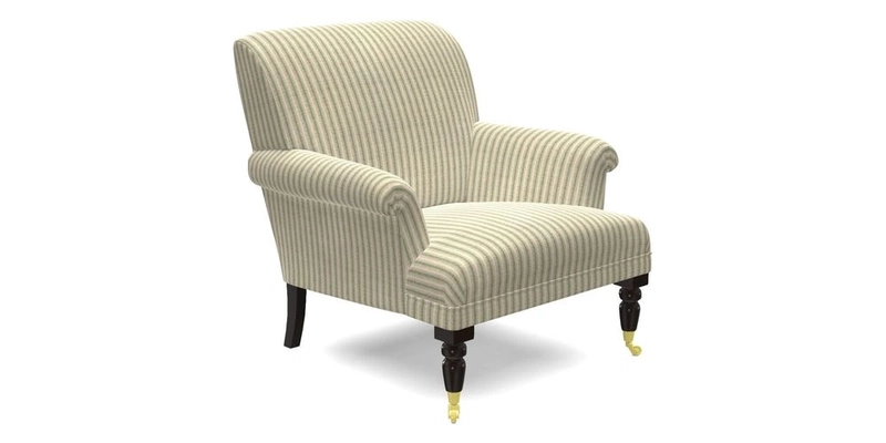 Midhurst Chair in Kirby Soho Burnt Orange & Mulberry Rustic Stripe Red Plum