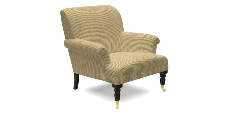 Midhurst Chair in Kirby Soho Burnt Orange & Mulberry Rustic Stripe Red Plum