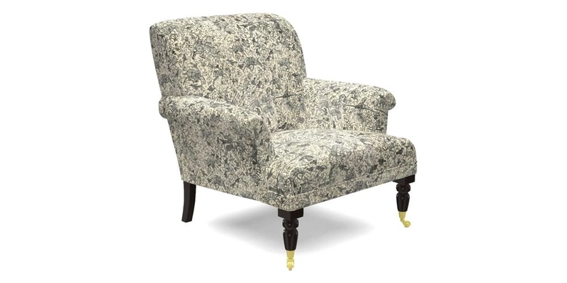 Midhurst Chair in Kirby Soho Burnt Orange & Mulberry Rustic Stripe Red Plum