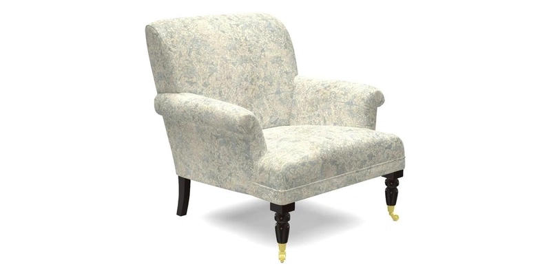 Midhurst Chair in Kirby Soho Burnt Orange & Mulberry Rustic Stripe Red Plum