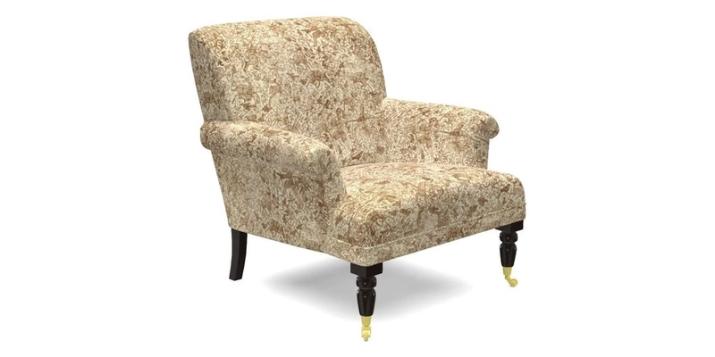 Midhurst Chair in Kirby Soho Burnt Orange & Mulberry Rustic Stripe Red Plum