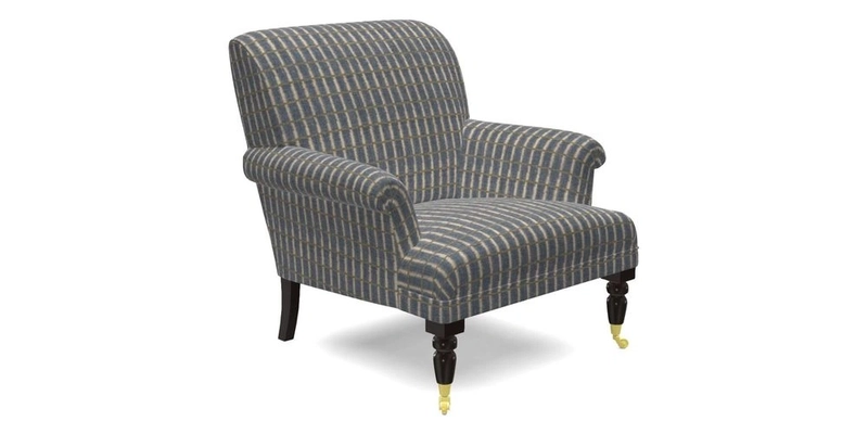 Midhurst Chair in Kirby Soho Burnt Orange & Mulberry Rustic Stripe Red Plum
