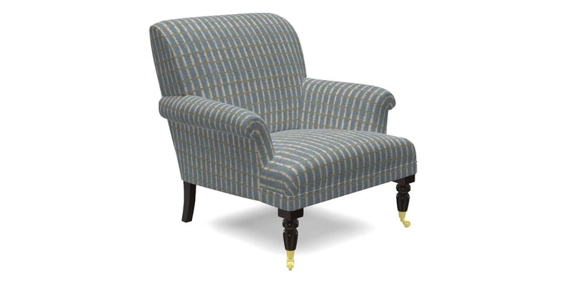 Midhurst Chair in Kirby Soho Burnt Orange & Mulberry Rustic Stripe Red Plum