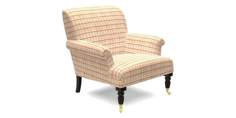 Midhurst Chair in Kirby Soho Burnt Orange & Mulberry Rustic Stripe Red Plum