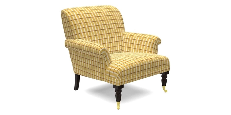 Midhurst Chair in Kirby Soho Burnt Orange & Mulberry Rustic Stripe Red Plum