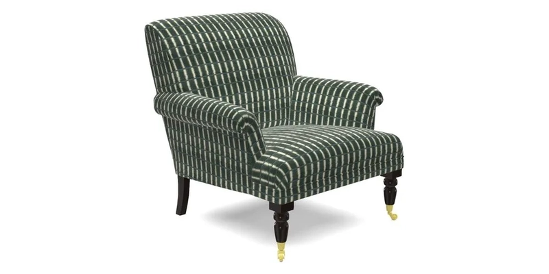Midhurst Chair in Kirby Soho Burnt Orange & Mulberry Rustic Stripe Red Plum