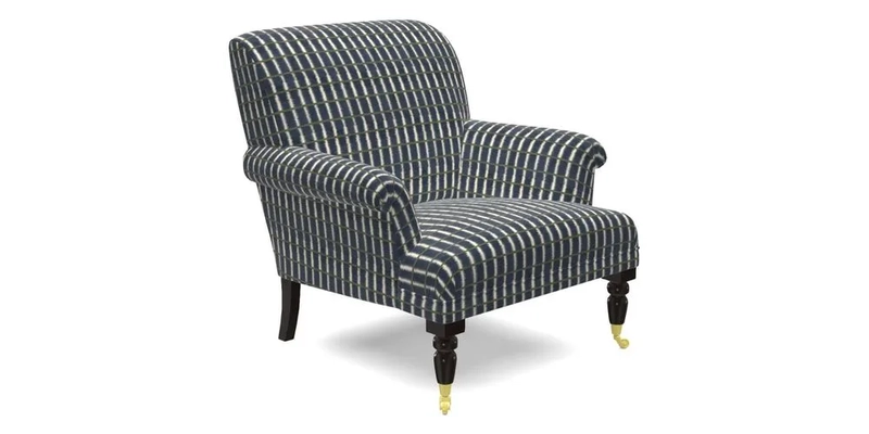Midhurst Chair in Kirby Soho Burnt Orange & Mulberry Rustic Stripe Red Plum