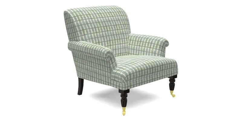 Midhurst Chair in Kirby Soho Burnt Orange & Mulberry Rustic Stripe Red Plum