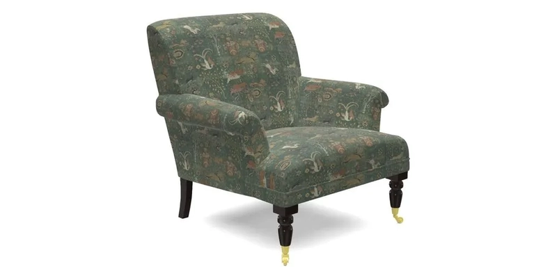 Midhurst Chair in Kirby Soho Burnt Orange & Mulberry Rustic Stripe Red Plum