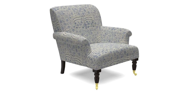 Midhurst Chair in Kirby Soho Burnt Orange & Mulberry Rustic Stripe Red Plum