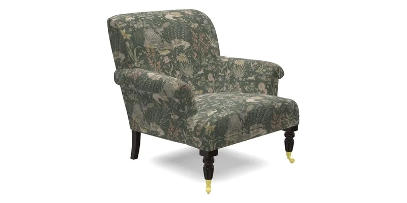 Midhurst Chair in Kirby Soho Burnt Orange & Mulberry Rustic Stripe Red Plum