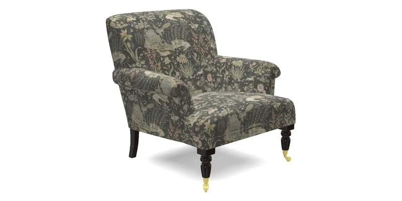 Midhurst Chair in Kirby Soho Burnt Orange & Mulberry Rustic Stripe Red Plum